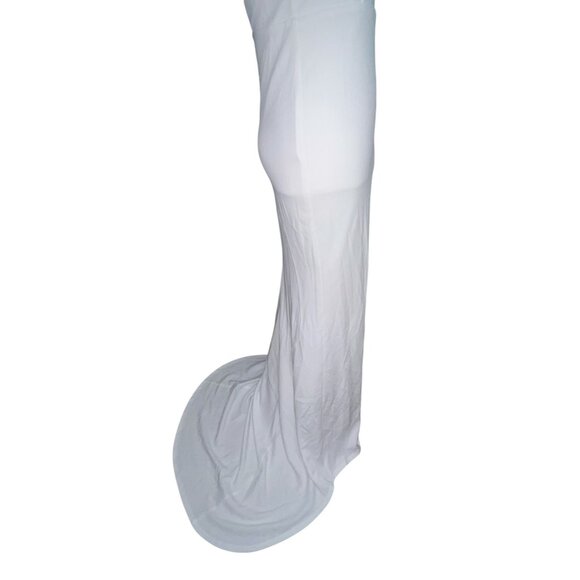 Lulus Open Bow Back Sleeveless Square Neck Maxi Wedding Dress with Train Sz Medi - Picture 10 of 13